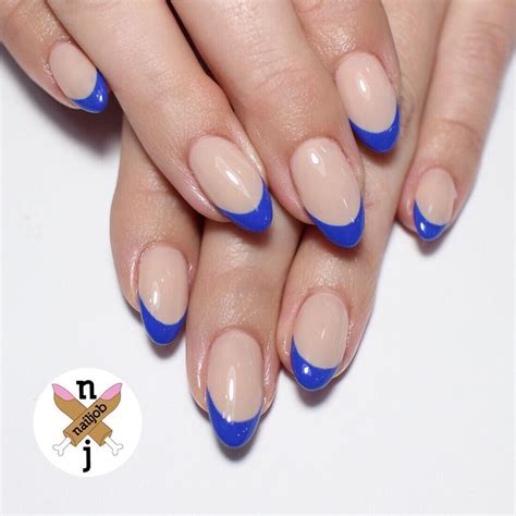 cobalt blue french tip nails.